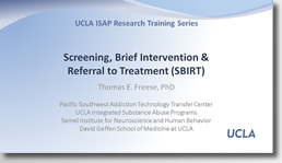 Link to Screening, brief intervention and referral to treatment (SBIRT) video page
