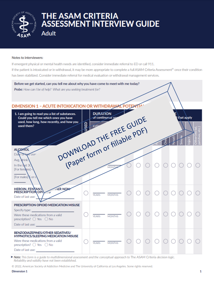 Download the ASAM Criteria Assessment Interview Guide